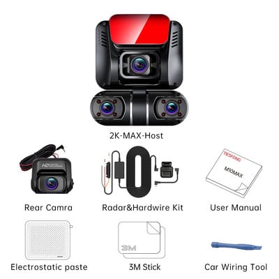 TiESFONG M10max 2K 1440P Dash Cam за автомобилен DVR 4CH 360 камера 24H Паркинг Монитор Нощно виждане Автоматичен видеорекордер WiFi 256Gmax