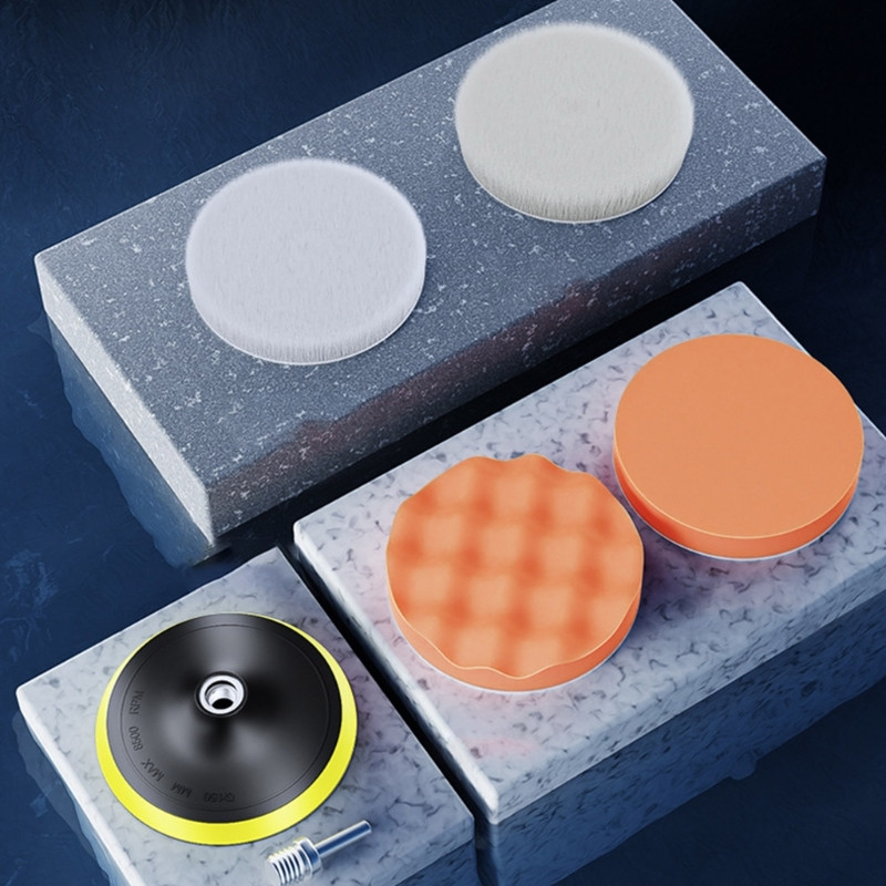 Kit tampon de lustruit pentru burghiu cu spumă pentru mașină 5 inch 6 inch Tampoane de lustruit cu ceară Instrument de curățare D0UC