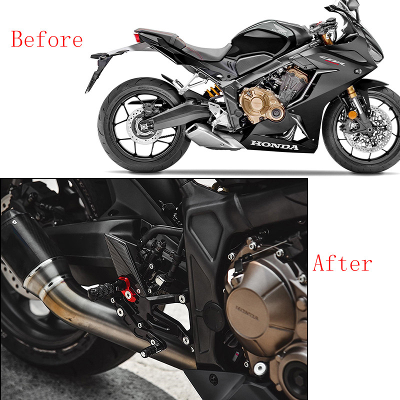 HONDA CB650R-hez CBR650R 19-21 CB650F CBR650F 17-21 Hátsó készletek Magasító pedál Állítható Hátsó készletek Lábcsapok Váltókar Fék