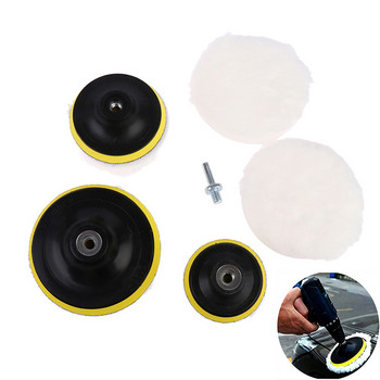 5 τμχ Σετ μαξιλαριών γυαλίσματος αυτοκινήτου Wool Buffing Wheel Tool 3/4 inch Drill Polish Disc Kit for Car Polisher Auto Paint Waxing Care