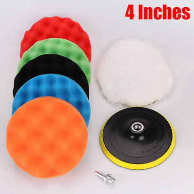 Disc de lustruit pentru mașină, 8 buc. Disc de lustruit pentru șlefuire cu ceară, burete de lână, disc autoadeziv pentru lustruit, adaptor de foraj, gadget pentru mașină