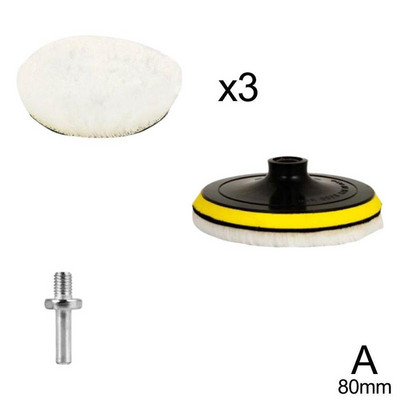 5 bucăți 3/5/6/7 inchi Kit de lustruit Pad de lustruit Disc de burete pentru depilare cu ceară Roată de lână Tampoane de lustruit pentru îngrijirea vopselei auto Gadget auto