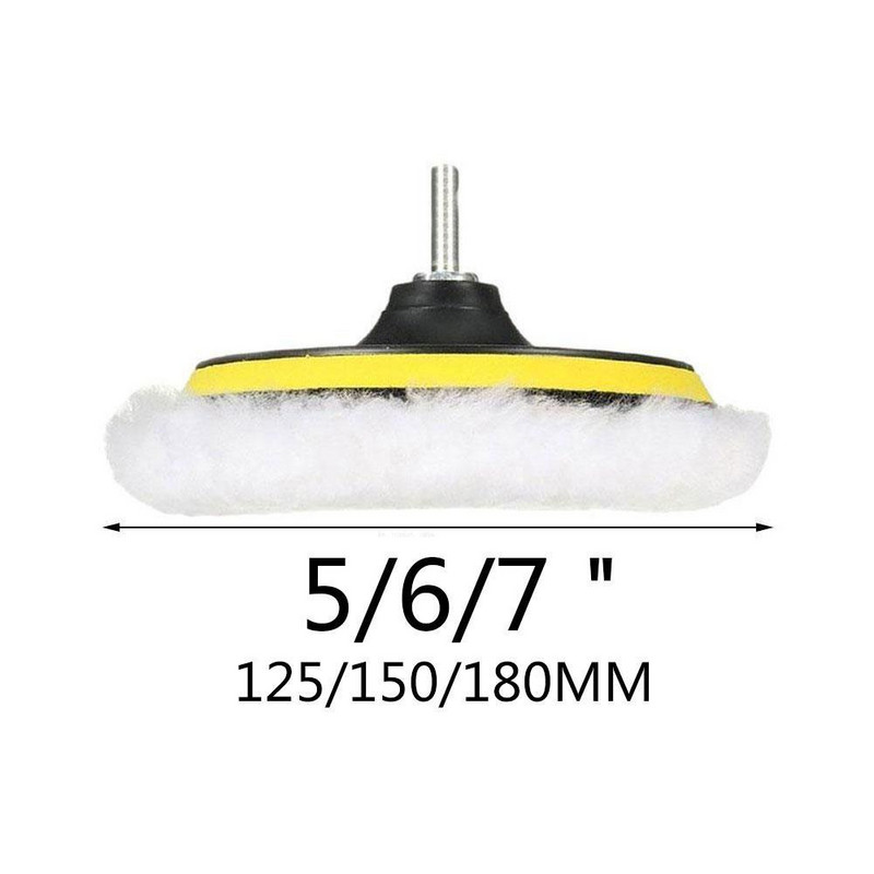 5 bucăți 3/5/6/7 inchi Kit de lustruit Pad de lustruit Disc de burete pentru depilare cu ceară Roată de lână Tampoane de lustruit pentru îngrijirea vopselei auto Gadget auto
