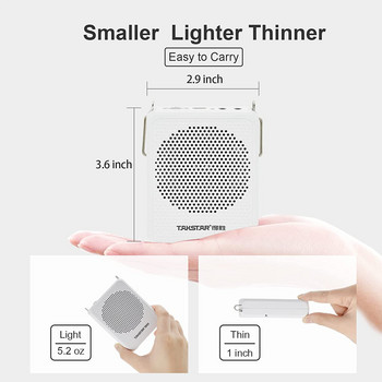 TAKSTAR E126A Преносим гласов усилвател с кабелни микрофонни слушалки и колан Мини личен високоговорител Микрофон Акумулаторни учители