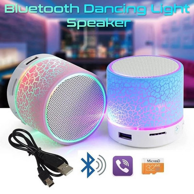 Bluetooth mini hangszóró vezeték nélküli hangszóró színes LED TF kártya USB mélynyomó hordozható MP3 zenei hangoszlop PC telefonhoz