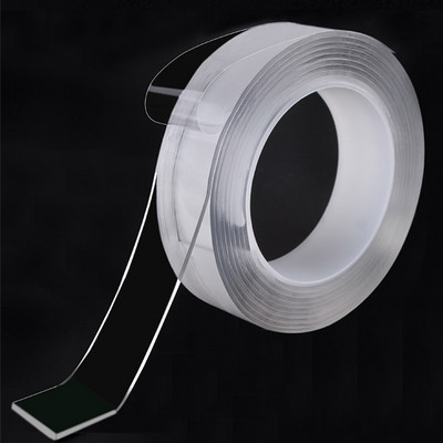 1M/5Meter Нано лента Двустранна лента Прозрачна NoTrace за многократна употреба Водоустойчива самозалепваща лента Почистваща се у дома