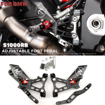 MTKRACING BMW S1000RR S1000 RR-hez 2019-2022 2020 2021 Hátsó készletek Magasító pedál Állítható Hátsó készletek Lábtartók Váltókar Fék