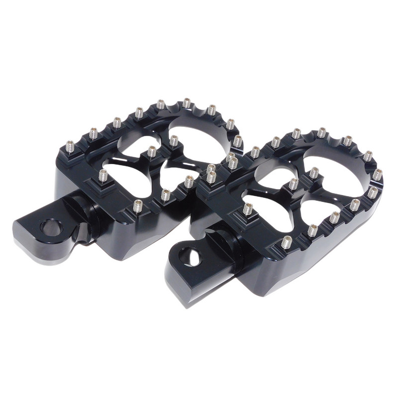 2x Suporturi CNC pentru motociclete Suporturi pentru picioare Negru/crom pentru Harley Dyna Fatboy Street Bob Wide Glide Sportster XL883 Custom