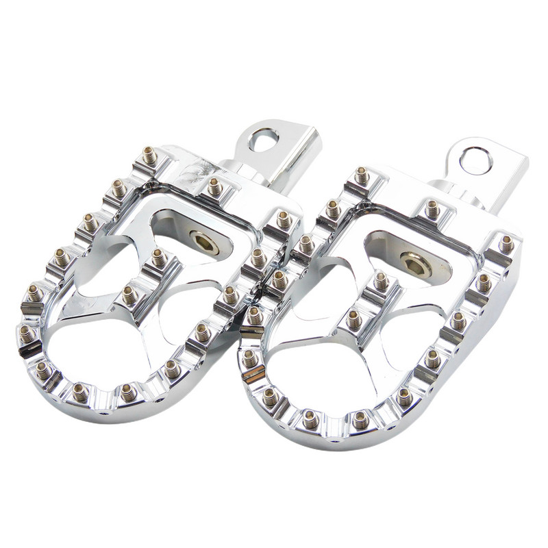 2x Suporturi CNC pentru motociclete Suporturi pentru picioare Negru/crom pentru Harley Dyna Fatboy Street Bob Wide Glide Sportster XL883 Custom