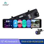 Autós visszapillantó tükör videórögzítő 11,26 hüvelykes kétlencsés műszerfal kamera Android 8.1 tachográf GPS navigációs DVR RAM 4 GB+ROM 32 GB