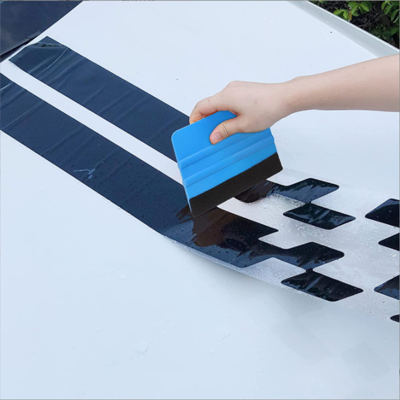 Film de vinil pentru mașină Racletă albastră Instrumente de împachetat cu racletă cu autocolante Dimensiune margine de stil pâslă 10*7,5 cm Accesorii