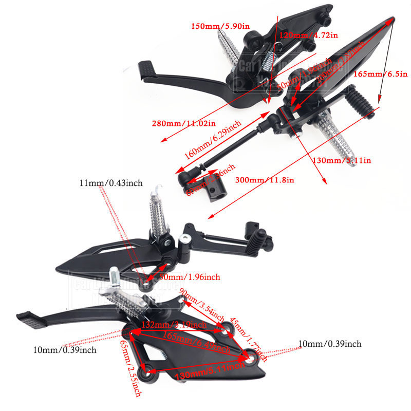 Suport pentru picioare din stânga pentru pedală de schimbător de viteze pentru KAWASAKI NINJA 300/250/R Z250 Z300 EX250 EX300 Sujere pentru picioare din față pentru motocicletă