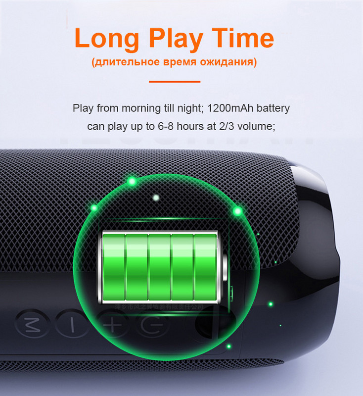 Difuzor în aer liber rezistent la apă Difuzoare portabile Bluetooth Difuzor fără fir Subwoofer Cutie muzicală AUX TF USB Stereo Bas puternic