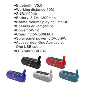 TG182 Mini Portable TWS Solar charging Column Ασύρματο ηχείο Bluetooth Μεγάφωνο για εξωτερικούς χώρους