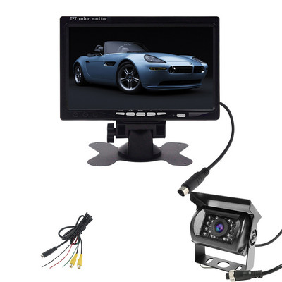Auto tagavaatekaamera Tagurpidi parkimise tagavaade Tagurpidi autokaamera 7-tolline monitori videosüsteem DC 12-24V bussihaagisele