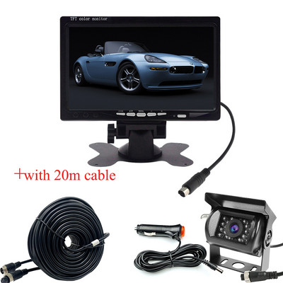 Auto tagavaatekaamera Tagurpidi parkimise tagavaade Tagurpidi autokaamera 7-tolline monitori videosüsteem DC 12-24V bussihaagisele