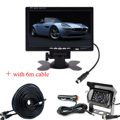 Auto tagavaatekaamera Tagurpidi parkimise tagavaade Tagurpidi autokaamera 7-tolline monitori videosüsteem DC 12-24V bussihaagisele