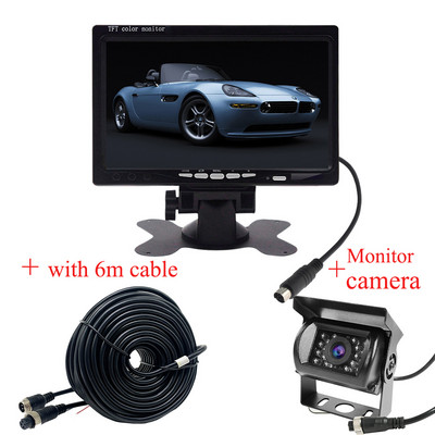 Auto tagavaatekaamera Tagurpidi parkimise tagavaade Tagurpidi autokaamera 7-tolline monitori videosüsteem DC 12-24V bussihaagisele