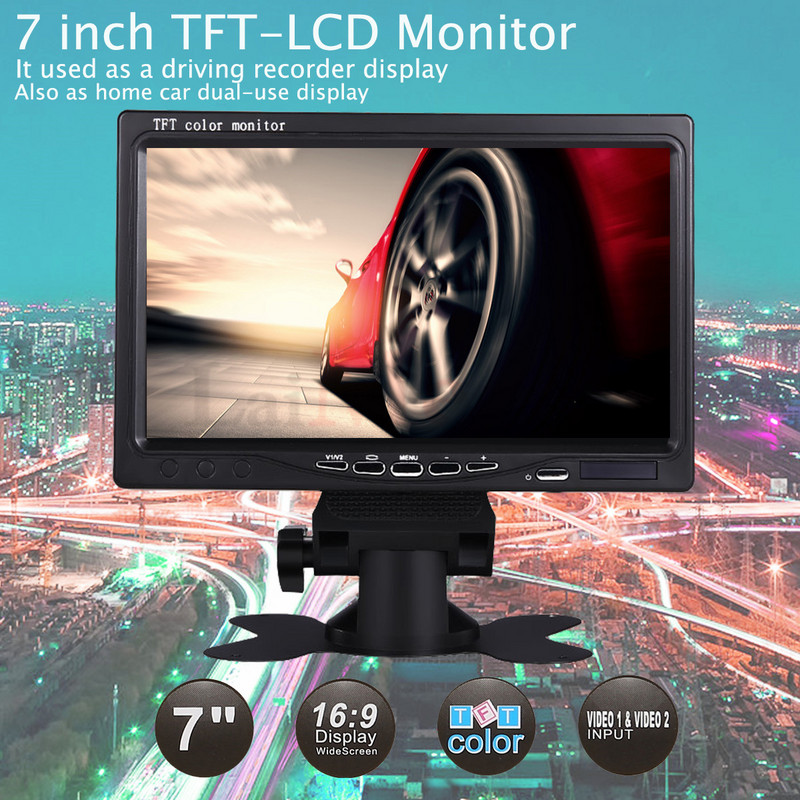 Auto tagavaatekaamera Tagurpidi parkimise tagavaade Tagurpidi autokaamera 7-tolline monitori videosüsteem DC 12-24V bussihaagisele