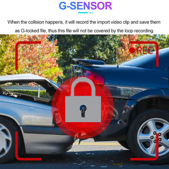 Συσκευή εγγραφής βίντεο αυτοκινήτου HD με κρυφό φακό αυτοκινήτου οδήγησης Dash Cam 3,0 ιντσών Εγγραφή κάμερας IPS Night Vision G-sensor Loop Recording Dvr