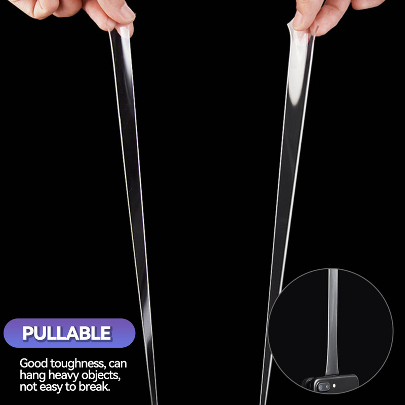 3 metrų skaidrios nano dvipusės juostos vandeniui atsparios sienų lipdukai daugkartinio naudojimo karščiui atsparios automatinės vonios kambario namų dekoravimo juostos