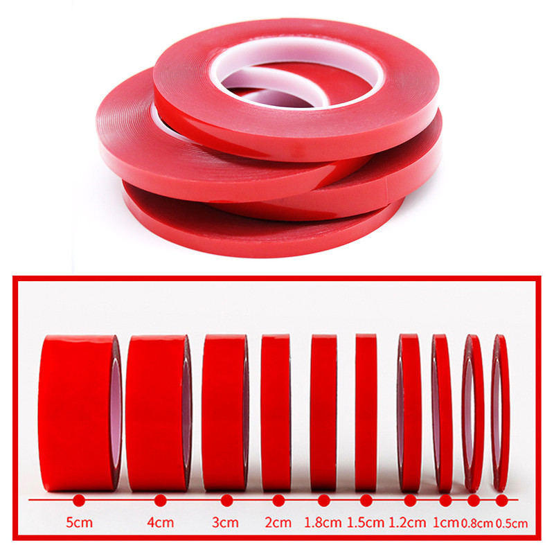 Auto nimesilt kaunistus kinnitusteip akrüül Kahepoolne veekindel teip 5/6/8/10/12/15/20mm läbipaistev mittejälgitav kleebis