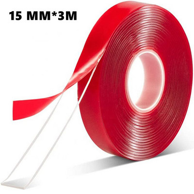 5/8/10/12/15 MM akrilo dvipusė juosta Skaidri, nežymi lipdukas Automobilio kėbulo apdaila Įklijavimo reikmenys Automobilių priedai