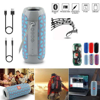 Ασύρματο ηχείο Bluetooth Στήλη μπάσων Φορητά ηχεία Αδιάβροχο εξωτερικό μεγάφωνο Κουτί ήχου με κάρτα FM AUX TF USB