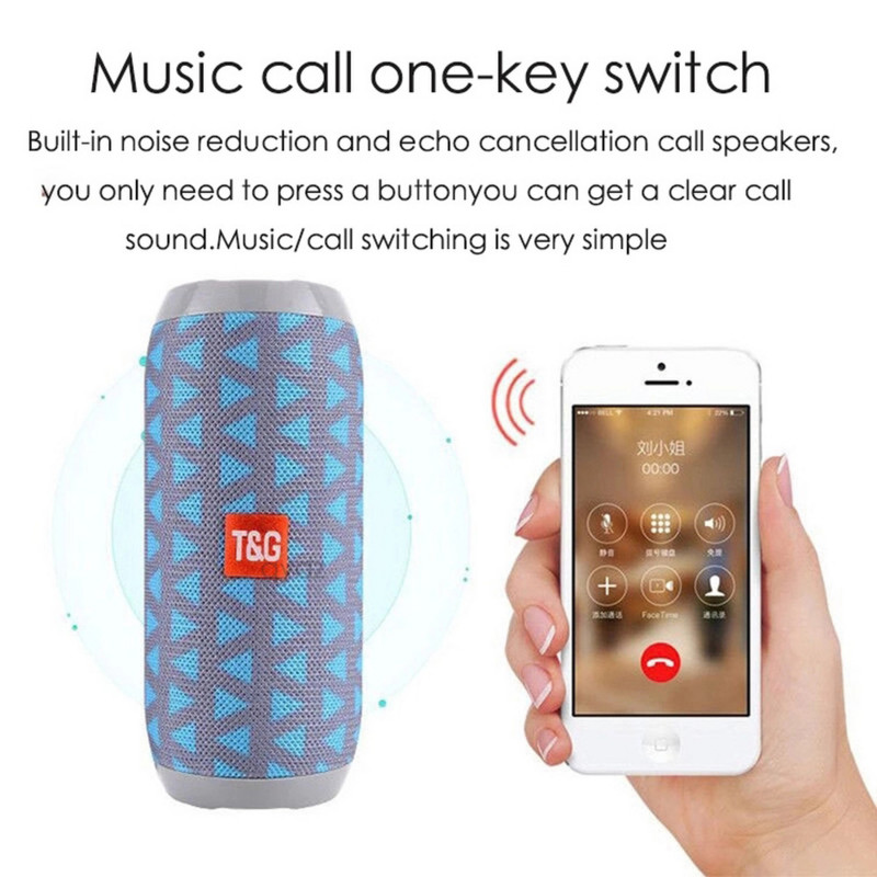 Difuzor Bluetooth fără fir, coloană de bas Difuzoare portabile Difuzor de exterior rezistent la apă Cutie de sunet cu FM AUX Card TF USB