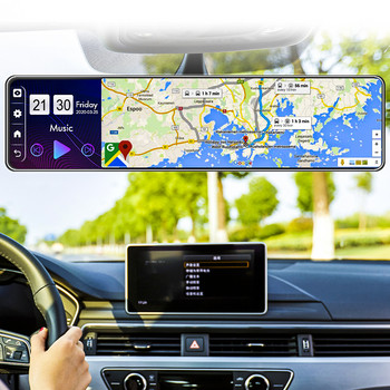 Android 8.1 4G Автомобилно огледало за обратно виждане със скоба Автоматично записващо устройство Автомобилен DVR Огледало 12-инчова камера за табло GPS WiFi Dashcam ADAS Рекордер