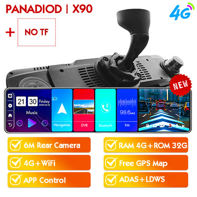 Android 8.1 4G Автомобилно огледало за обратно виждане със скоба Автоматично записващо устройство Автомобилен DVR Огледало 12-инчова камера за табло GPS WiFi Dashcam ADAS Рекордер