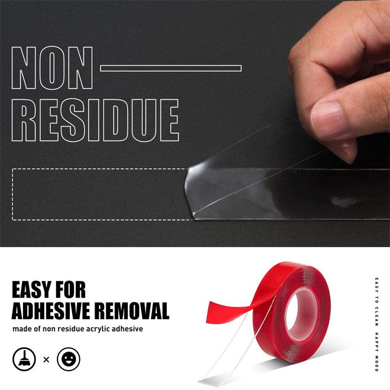 Bandă adezivă cu două fețe, 2M, permanentă, puternică și transparentă, bandă adezivă pentru decorarea mașinii, peretele de acasă, artizanat