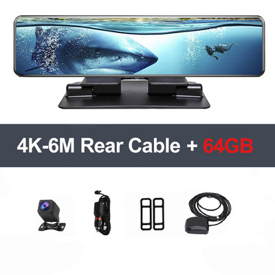Najnoviji T80 12 inčni 2160P DVR zrcalo za automobil 4K Stream Media Retrovizor WiFi GPS kamera na kontrolnoj tabli Automobilski retrovizor Auto snimač