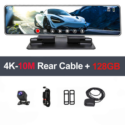 Najnoviji T80 12 inčni 2160P DVR zrcalo za automobil 4K Stream Media Retrovizor WiFi GPS kamera na kontrolnoj tabli Automobilski retrovizor Auto snimač