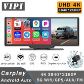 10,26 inčna Dash Cam 4K 2160P Carplay Android Auto Auto DVR Video Drive Recorder Stream Dashcam Kamion Auto Kamera 5G Wifi GPS AUX