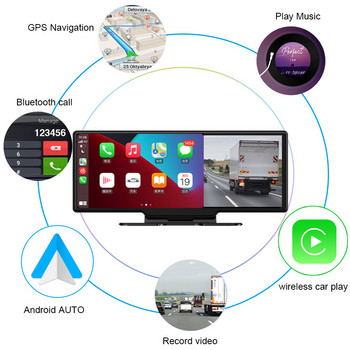 10,26 ιντσών Dash Cam 4K 2160P Carplay Android Auto Αυτοκίνητο DVR Βίντεο Drive Recorder Stream Dashcam Truck Car Camera 5G Wifi GPS AUX