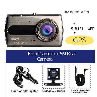Cameră de bord 4.0" Full HD 1080P DVR pentru mașină WiFi Cameră de marșarier pentru vedere din spate Înregistrare video pentru mașină Cameră de bord cutie neagră Camere pentru mașină Tracker GPS
