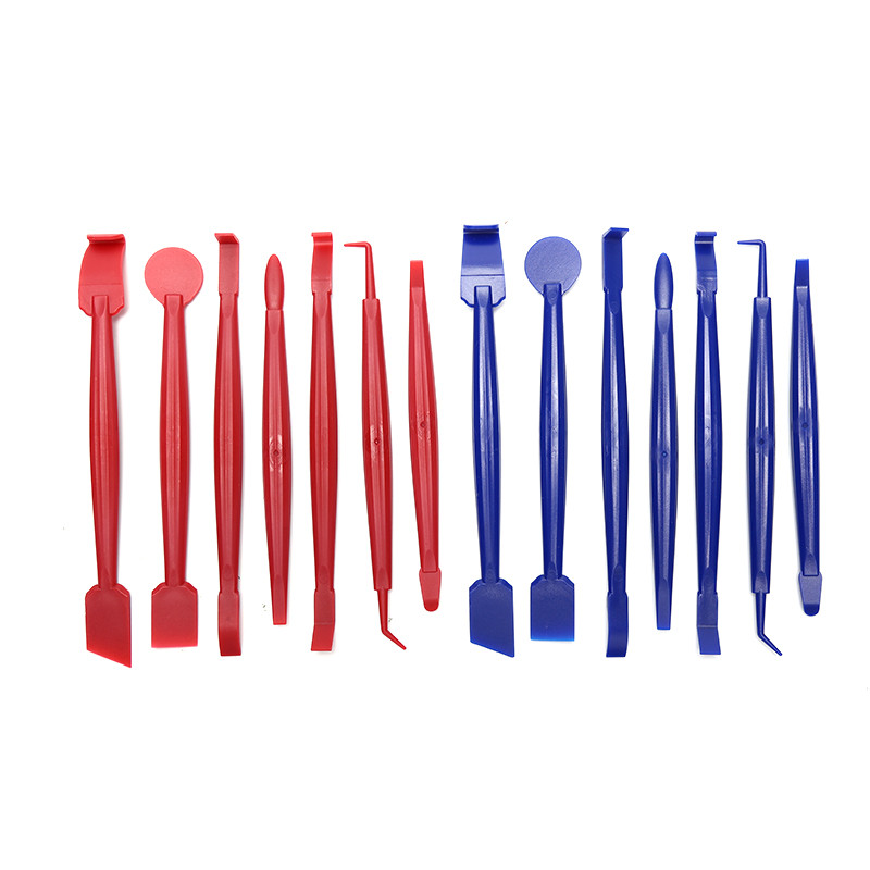 7 buc. Auto Styling Vinil Fibră de Carbon Dispozitiv de îndepărtare a gheții pentru ferestre Spălare pentru curățare Racletă auto cu racletă de pâslă Instrument de ambalare a filmului