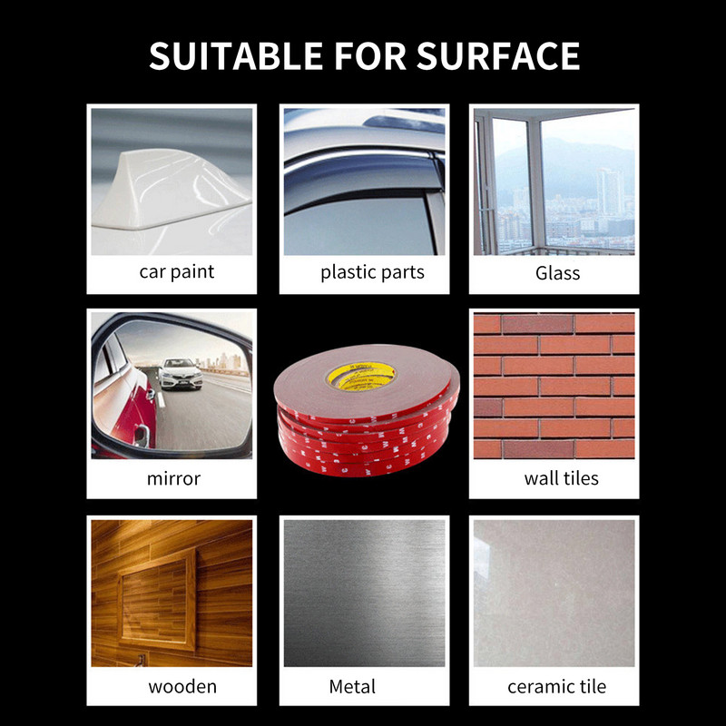 3M silná lepiaca penová páska s hrúbkou 0,8 mm, obojstranne lepiaca, vodeodolná lepiaca páska na montáž, upevňovacia podložka, lepkavá