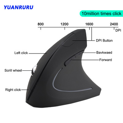 Mouse Sem-Fio Mouse Bluetooth Mouse ergonomic pentru jocuri Mouse vertical fără fir cu fir 800 1200 1600 DPI pentru jocuri pe computer