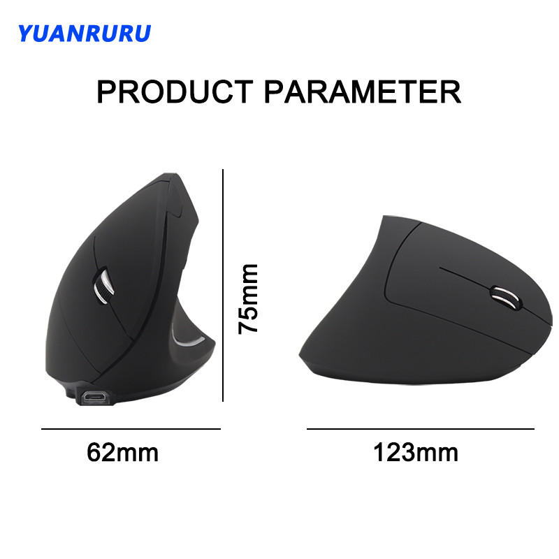 Egér Sem-Fio Bluetooth egér Ergonomikus játék egér Vezeték nélküli vezetékes függőleges egér 800 1200 1600 DPI PC-s játékokhoz