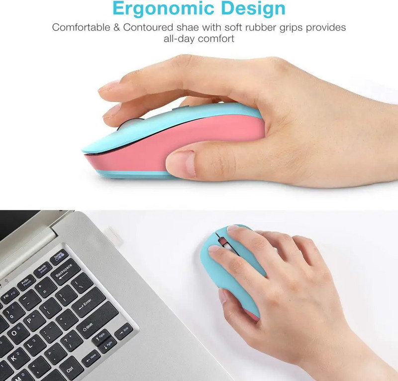 Mouse fără fir USB de 2,4 gh pentru computer, computer, birou, universal, subțire, mini șoareci optici silențiosi, fără zgomot