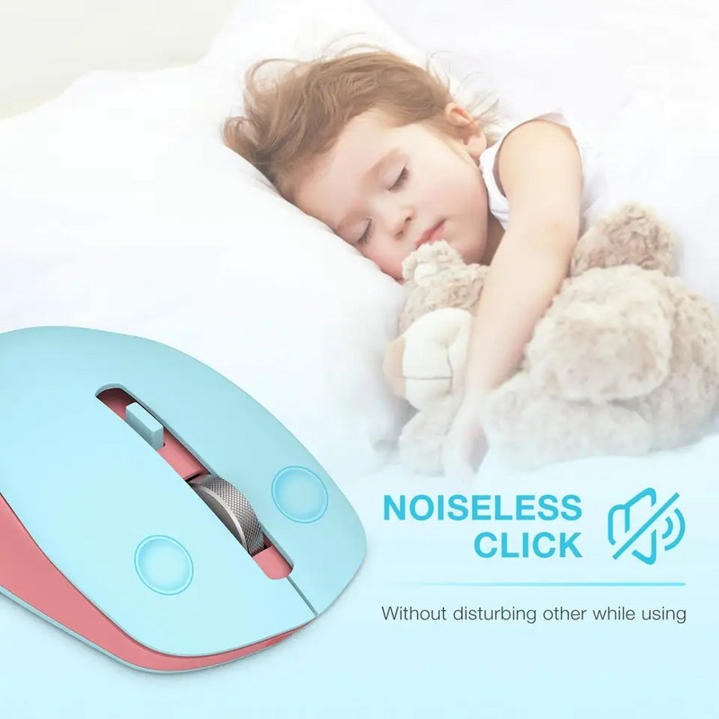 Mouse fără fir USB de 2,4 gh pentru computer, computer, birou, universal, subțire, mini șoareci optici silențiosi, fără zgomot