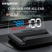 GEYIREN C500 Auto OBD2 GPS HUD Head-Up Display EOBD Parbriz Vitezometru masina Proiector Accesorii digitale pentru toate masinile
