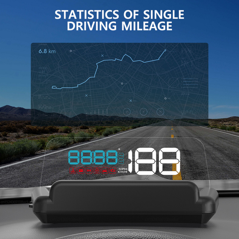 GEYIREN C500 Auto OBD2 GPS HUD Head-Up Display EOBD Parbriz Vitezometru masina Proiector Accesorii digitale pentru toate masinile