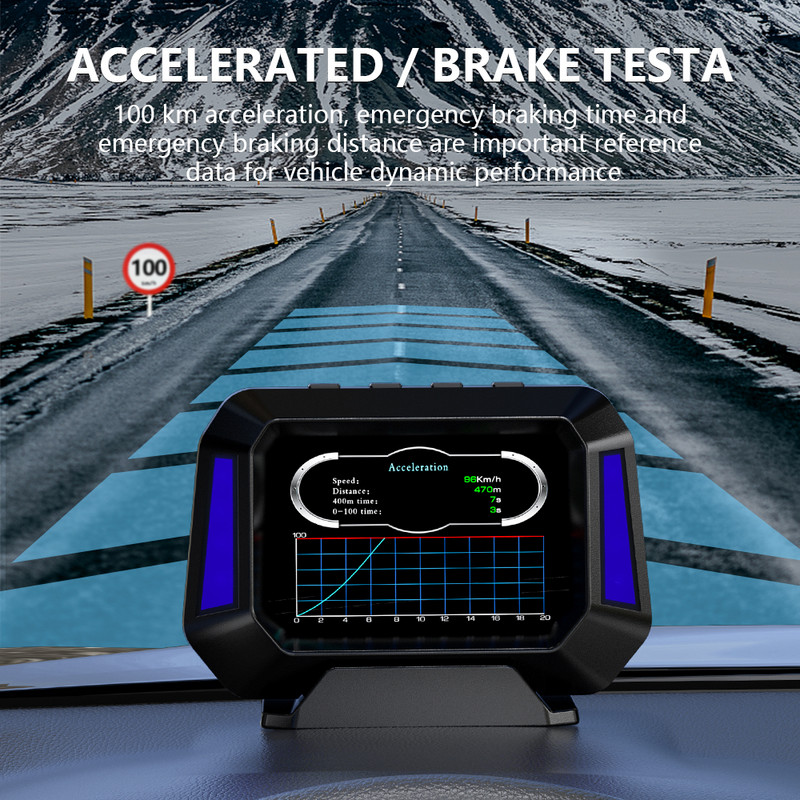 GEYIREN P21 Inclinometru 4x4 Senzor de nivel al mașinii HUD Gradient GPS Sistem pentru vehicule off-road în timp real Vitezometru Accesorii auto