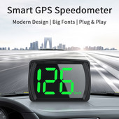 Universal Car HUD Y03 Head Up Display Vitezometru GPS 2,8 inch Font mare Contor digital de viteză Indicator de ceas Accesorii auto