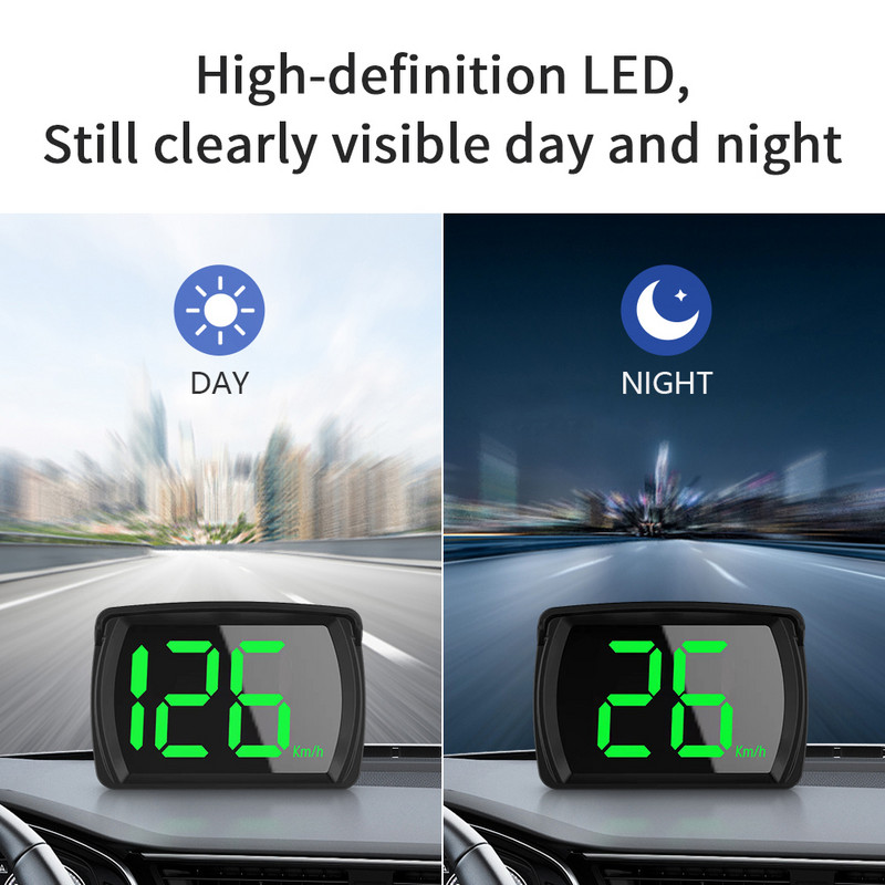 Universal Car HUD Y03 Head Up Display Vitezometru GPS 2,8 inch Font mare Contor digital de viteză Indicator de ceas Accesorii auto