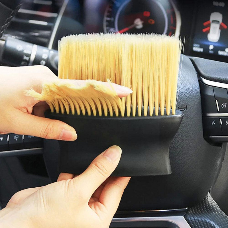 Perie de curățare pentru interiorul auto, perie de praf, perie moale, instrument de curățare a prafului pentru bordul mașinii aer condiționat D0d5