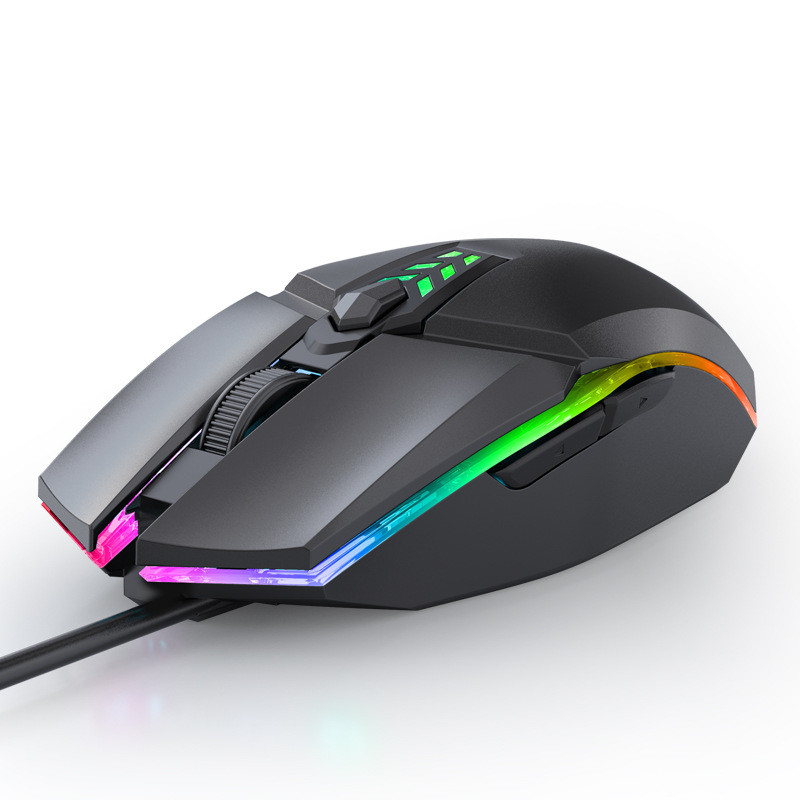 Mouse pentru jocuri cu fir 1600 DPI Mouse optic cu 6 butoane USB cu iluminare de fundal RGB Mouse mute pentru desktop, laptop, computer, mouse pentru jocuri